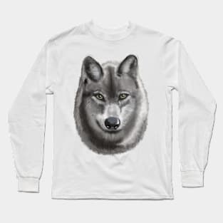 Grey female Wolf Long Sleeve T-Shirt